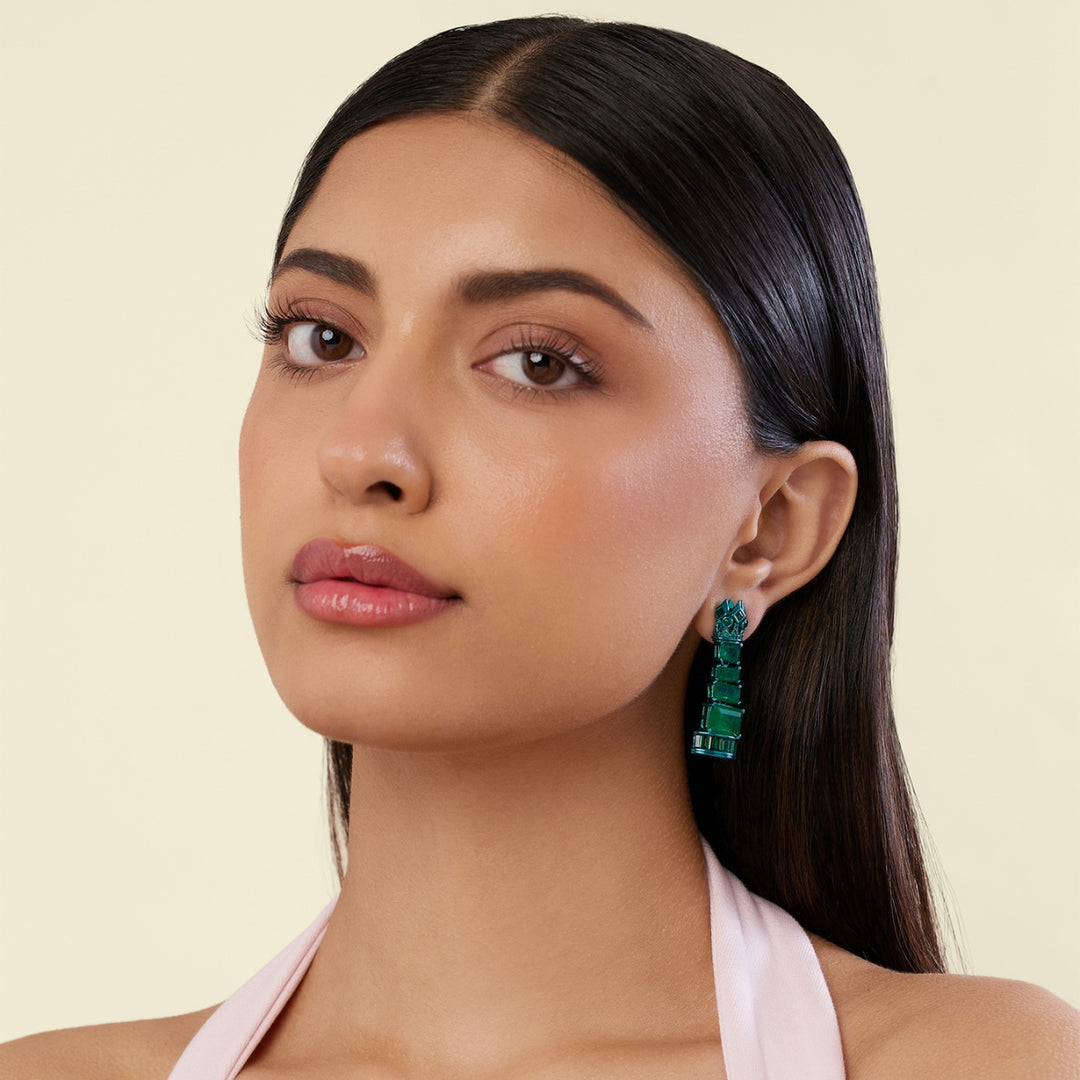 Alouette Emerald Dangler Earrings