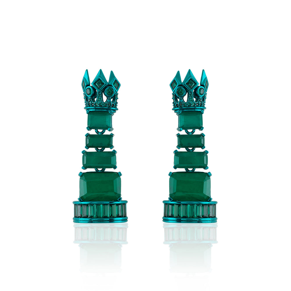 Alouette Emerald Dangler Earrings