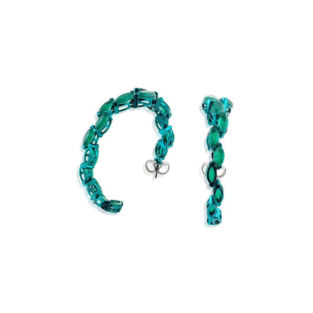 Seraphine Emerald Hoop Earrings