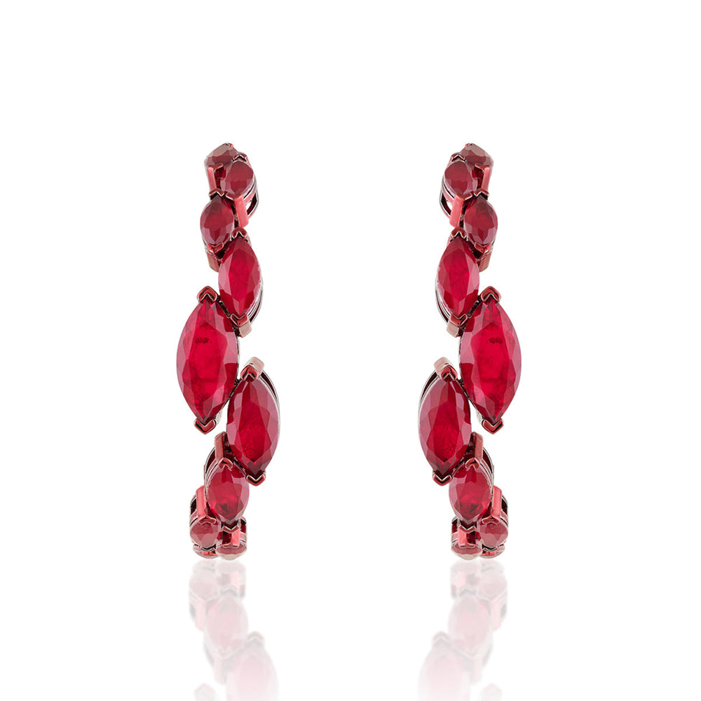 Aurelia Ruby Hoop Earrings