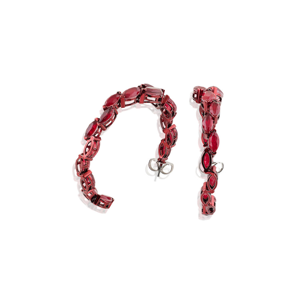Aurelia Ruby Hoop Earrings
