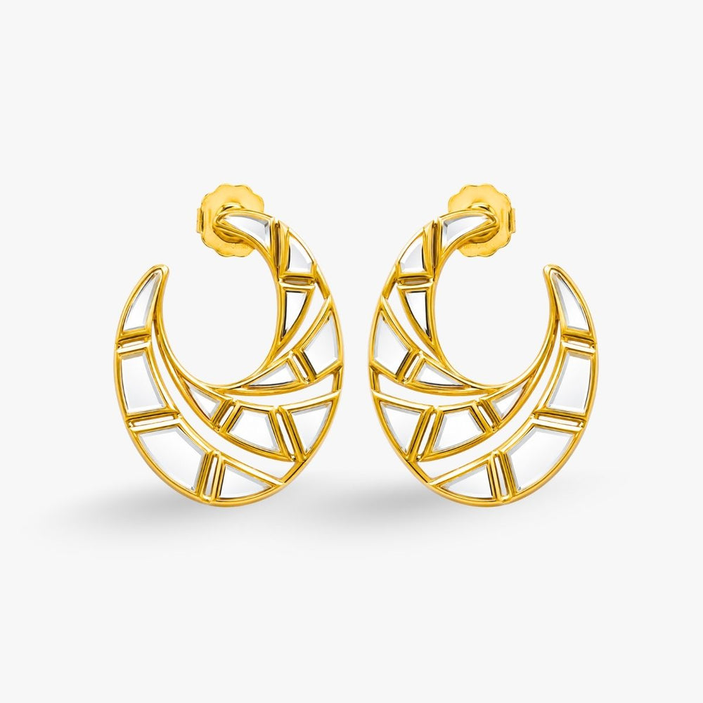 Crema Mirror Front Back Earrings