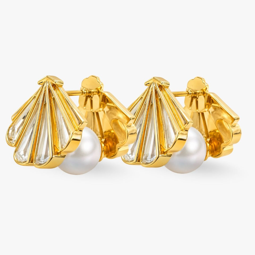 Feni Pearl Mirror Hoops