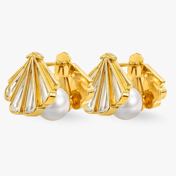 Feni Pearl Mirror Hoops
