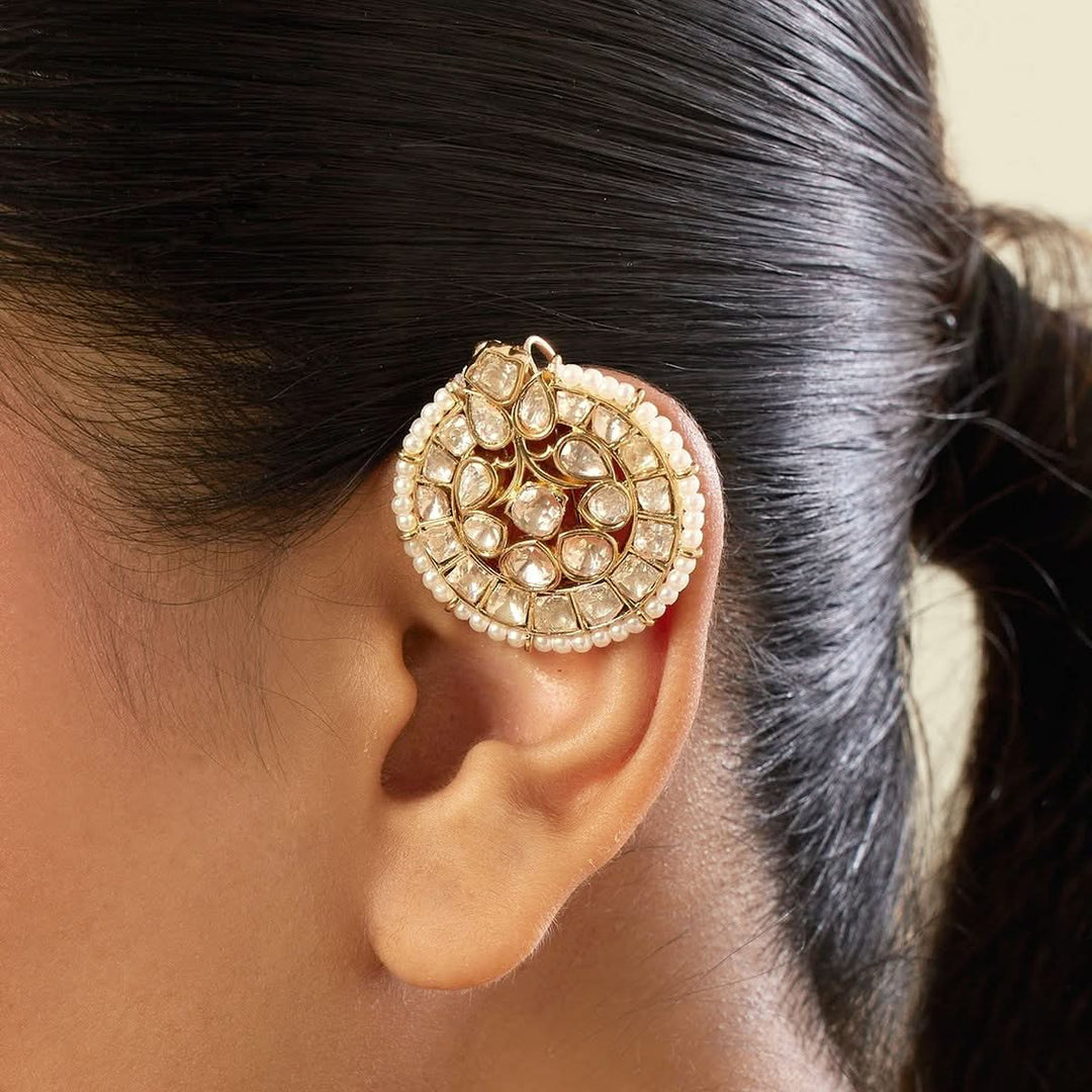 Polki Sitara Pearl Bugadi Earrcuffs