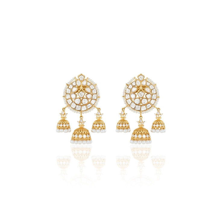 Polki Gilded Jhumka Earrings