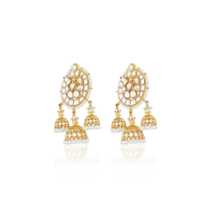 Polki Gilded Jhumka Earrings