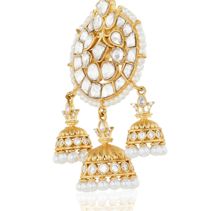 Polki Gilded Jhumka Earrings