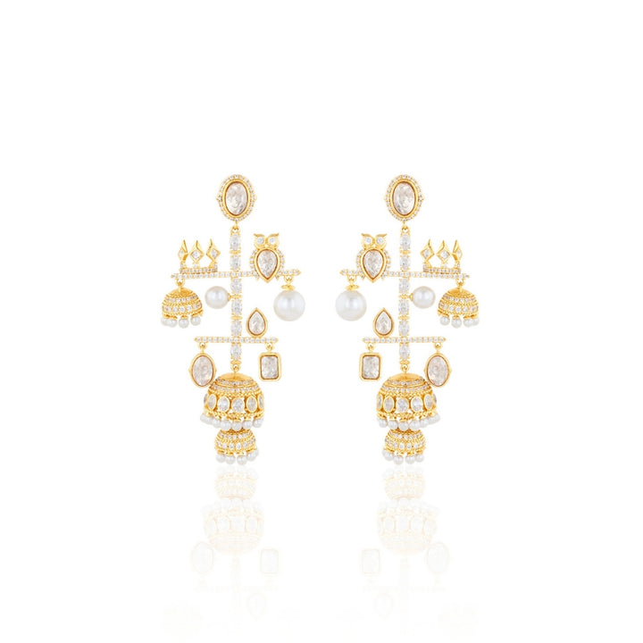Polki Queen of the Enchanted Forest Pearl  Earrings