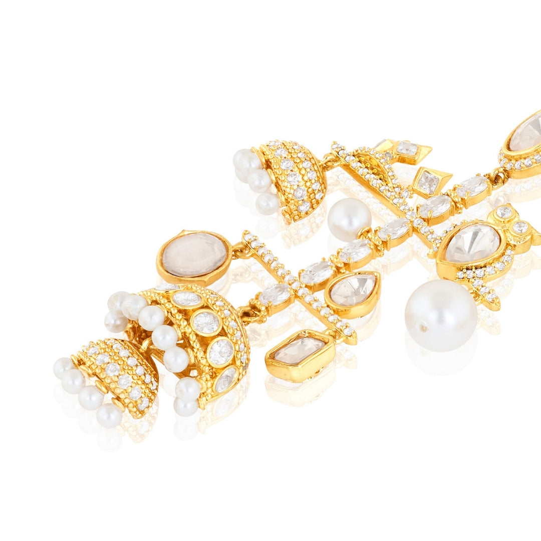 Polki Queen of the Enchanted Forest Pearl  Earrings