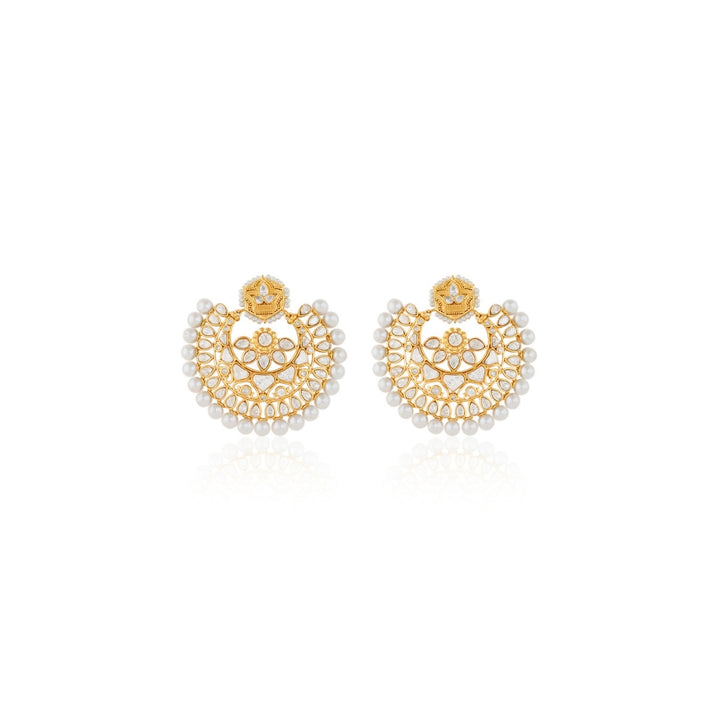 Polki Regal Chand Pearl Earrings