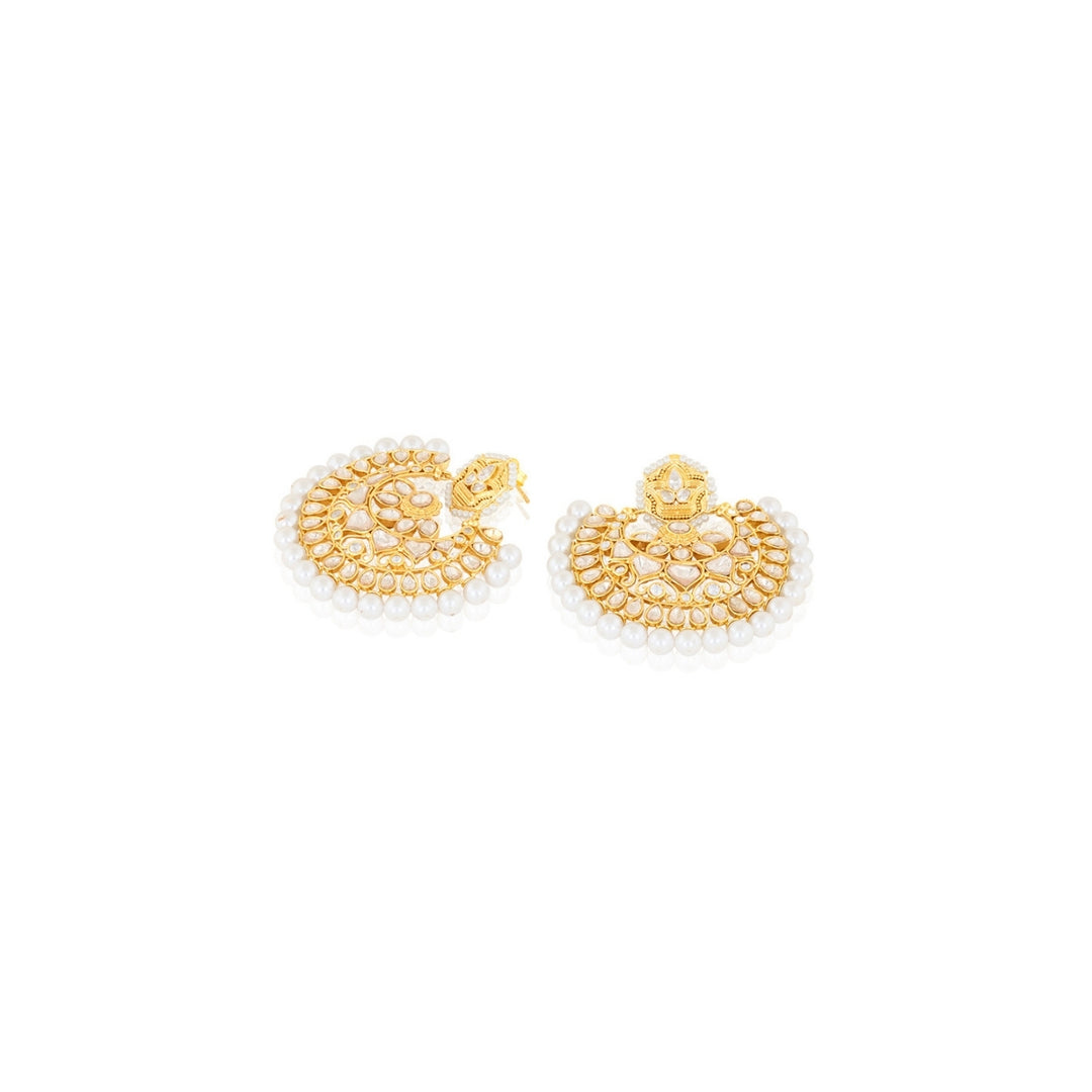 Polki Regal Chand Pearl Earrings