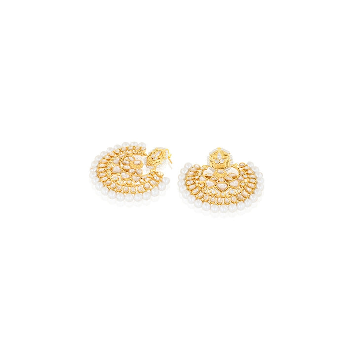 Polki Regal Chand Pearl Earrings