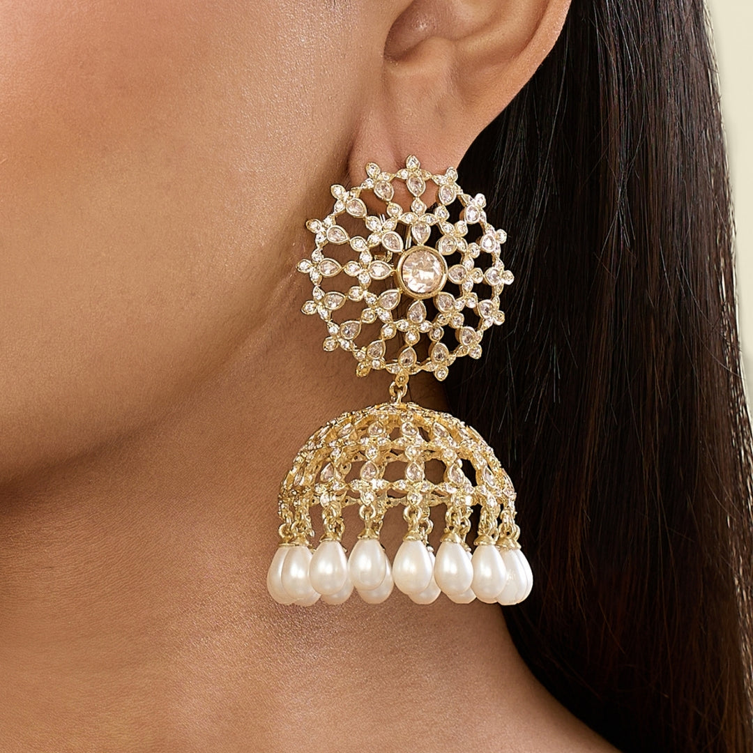 Polki Coronelle Pearl Statement Earrings