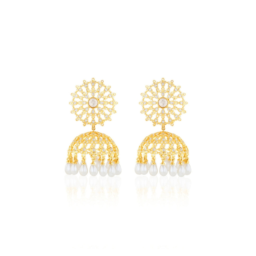 Polki Coronelle Pearl Statement Earrings