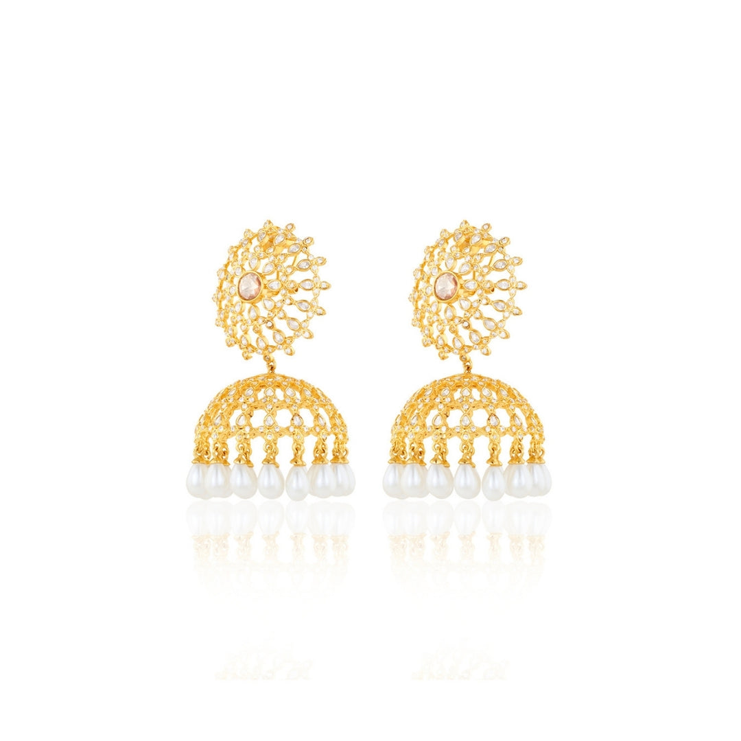 Polki Coronelle Pearl Statement Earrings