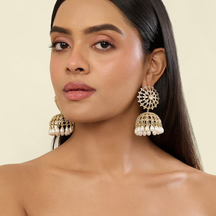 Polki Coronelle Pearl Statement Earrings