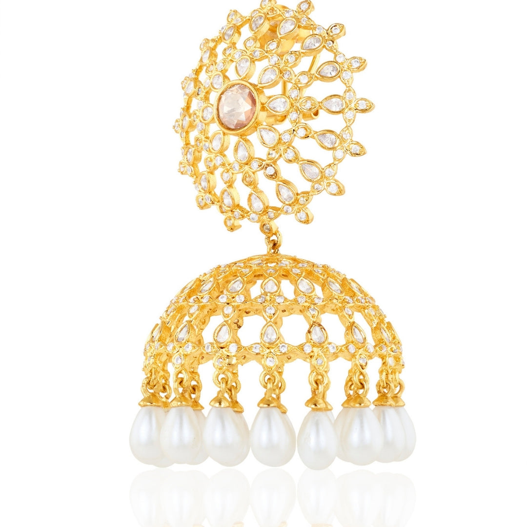 Polki Coronelle Pearl Statement Earrings