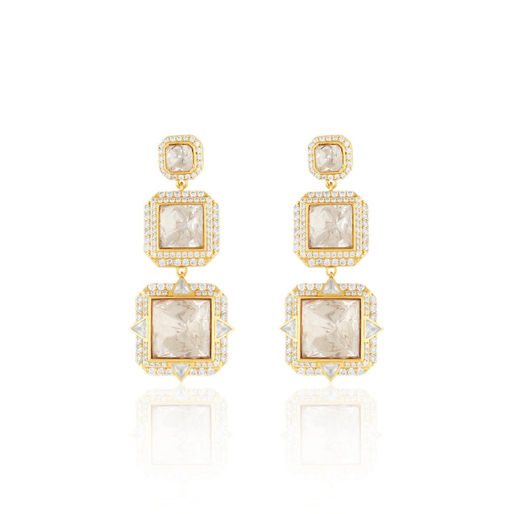Polki Empress Statement Long Earrings