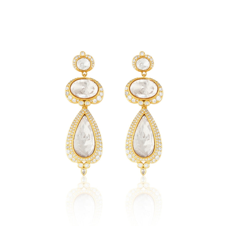 Polki Royal Ascend Statement Long Earrings