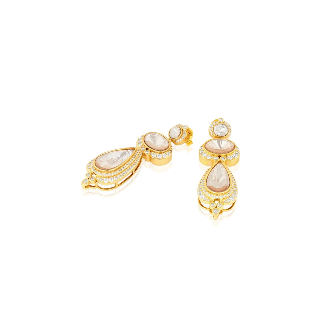 Polki Royal Ascend Statement Long Earrings