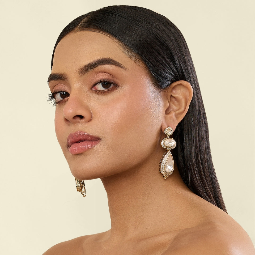 Polki Royal Ascend Statement Long Earrings