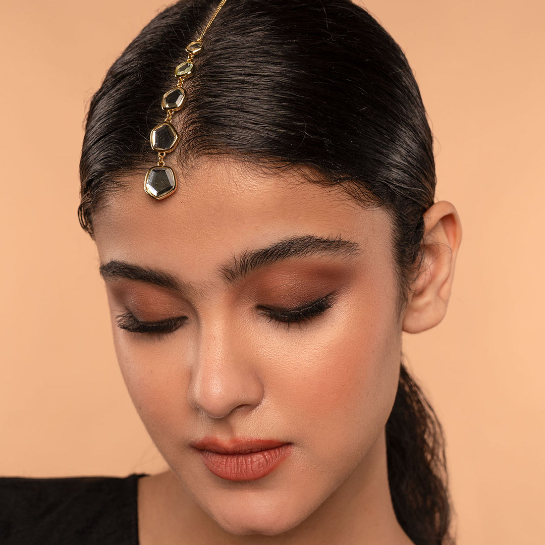 Glimmer Mirror Maang Tikka - Isharya | Modern Indian Jewelry