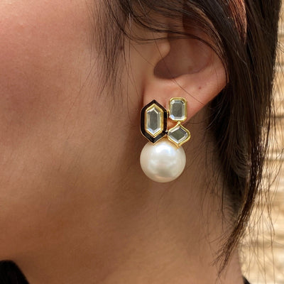 Amina Mismatched Stud Earrings - Isharya | Modern Indian Jewelry
