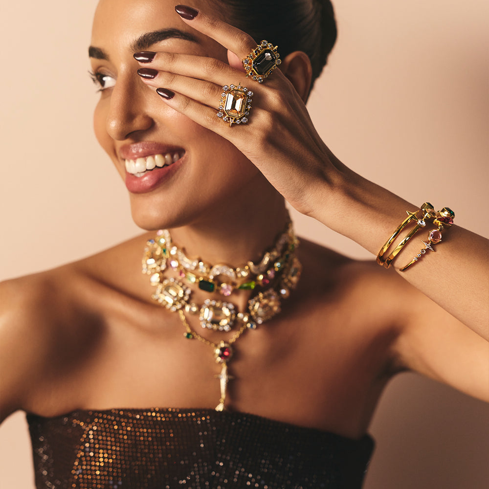 Golden Lyric Statement Ring