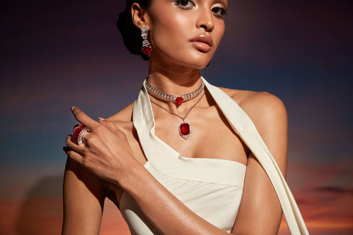 Ruby Corumdum Drop Earrings