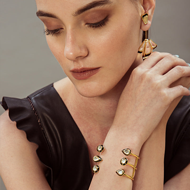 Ayaana Mirror Enamel Statement Cuff