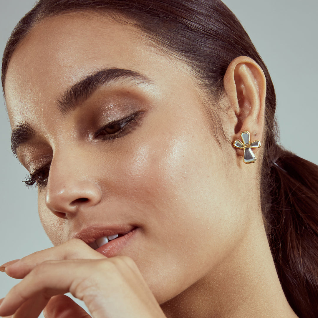 Ayaana Abstract Petals Stud Earrings