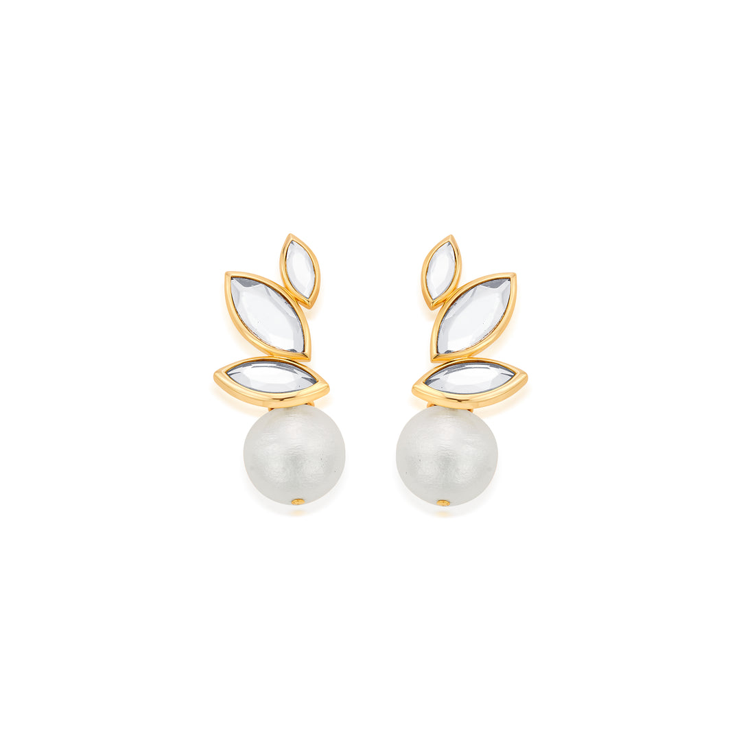Small Stud Marquise Mirrors & Pearls