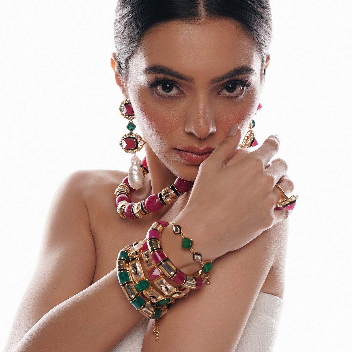 Begum Haute Evergreen Mirror Bracelet - Isharya | Modern Indian Jewelry