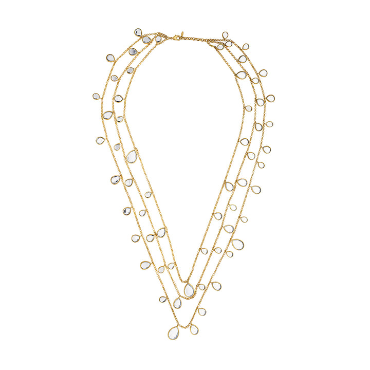 Tri-Layered Polki Mirror Necklace