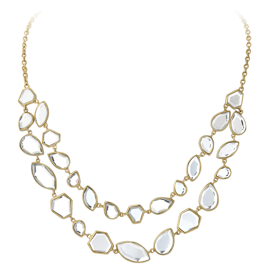 Shattered Mirror Double Strand Necklace - Isharya | Modern Indian Jewelry