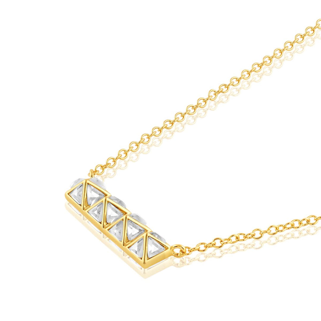 Pyramid Mirror Pendant Necklace