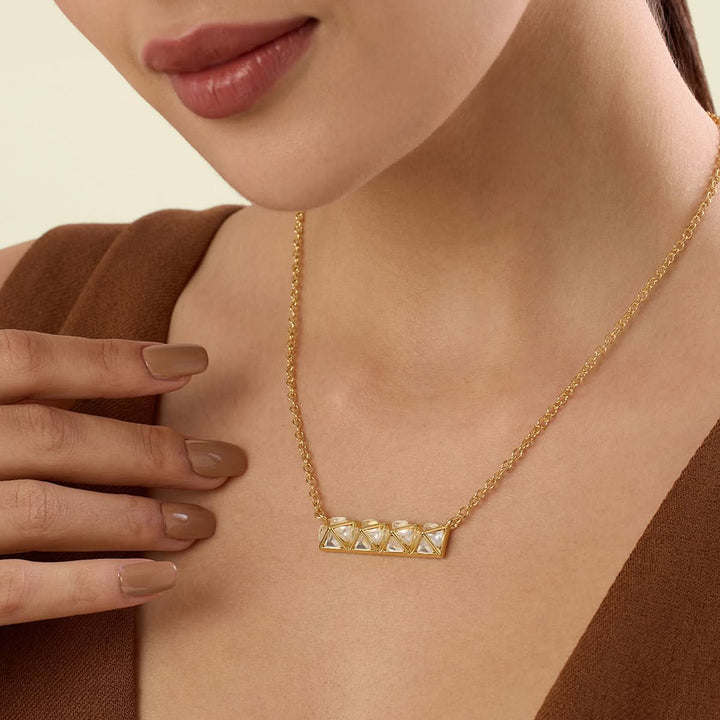 Pyramid Mirror Pendant Necklace