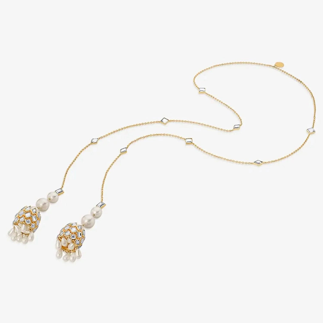 Mandala Mirror and Pearl Lariat