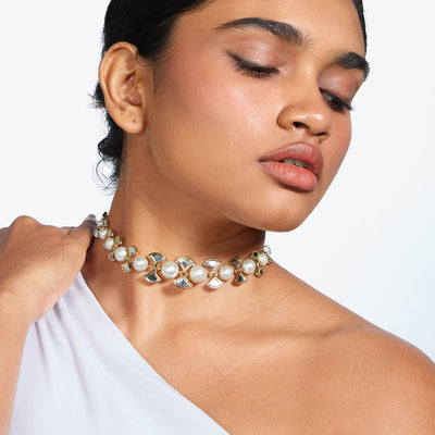 Amara Mirror Pearl Necklace - Isharya | Modern Indian Jewelry