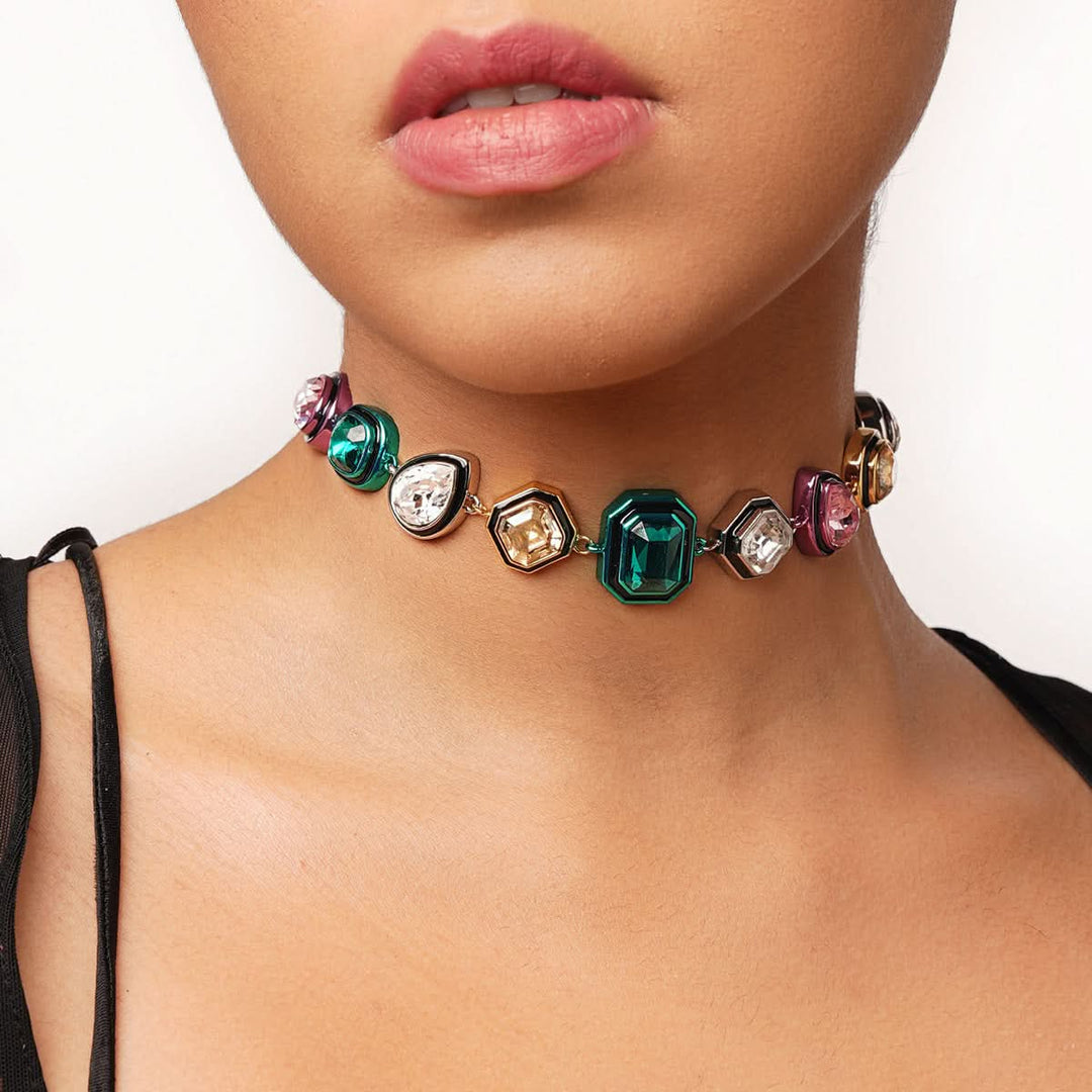 Banger Multi-Color Crystal Choker