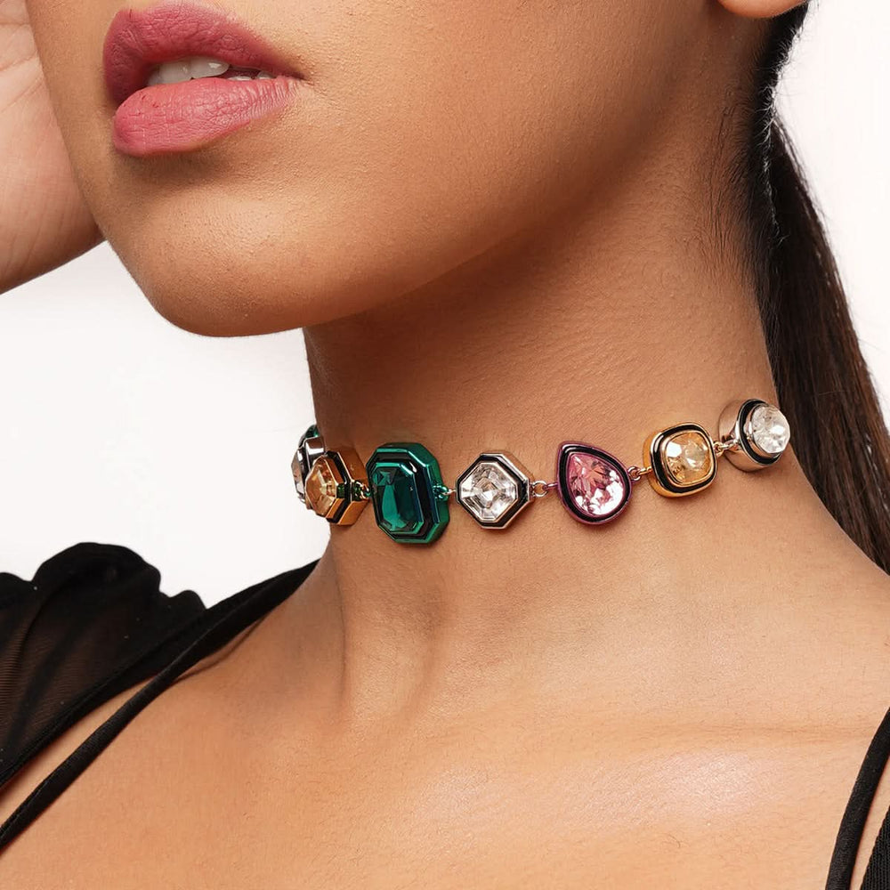 Banger Multi-Color Crystal Choker