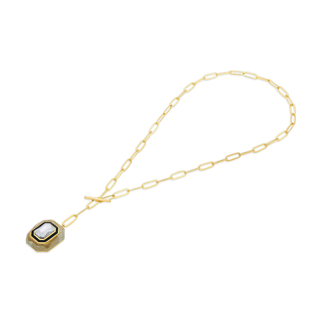Bling Infinity Cut Crystal Y-Necklace
