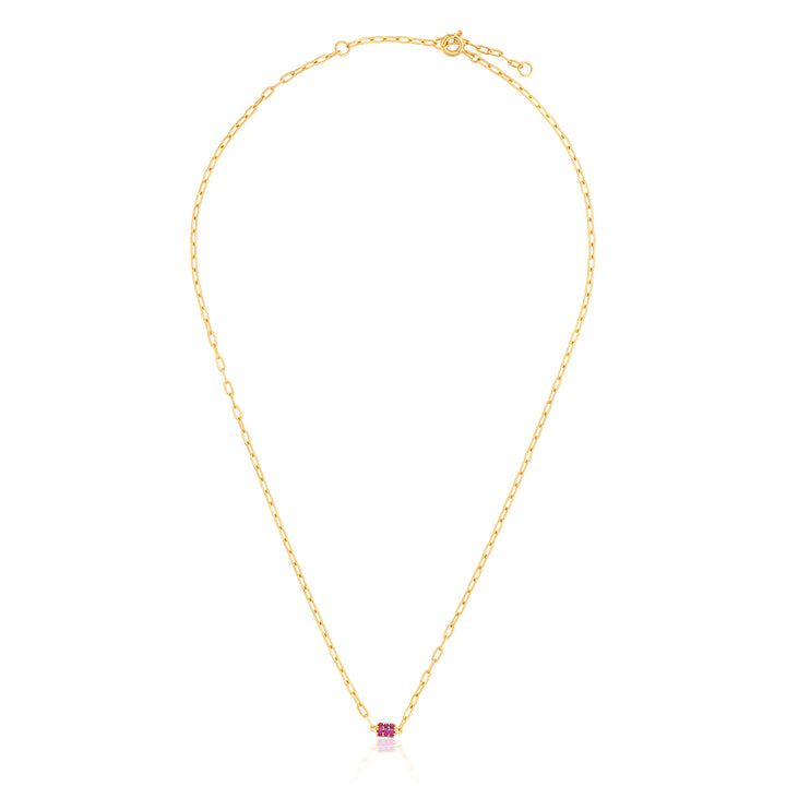 Pink CZ Link Necklace - Isharya | Modern Indian Jewelry