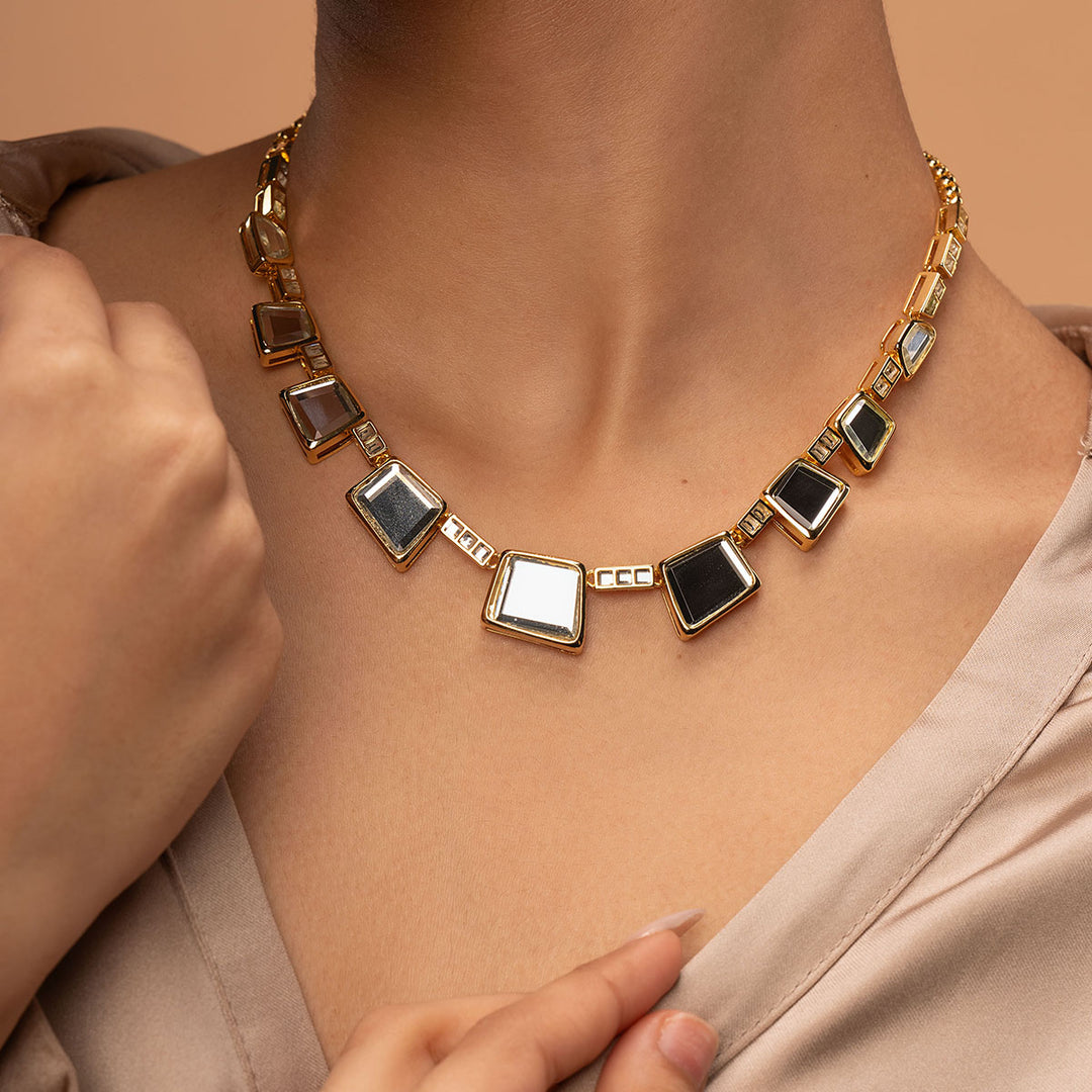 Fête Mirror Collar Necklace - Isharya | Modern Indian Jewelry