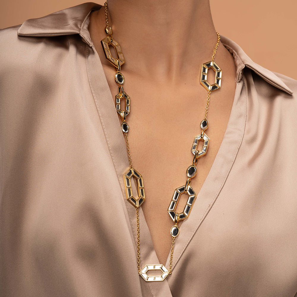 Glimmer Asymmetrical Necklace - Isharya | Modern Indian Jewelry