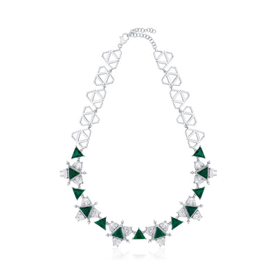 Provence 925 Silver Emerald Hydro  Choker - Isharya | Modern Indian Jewelry