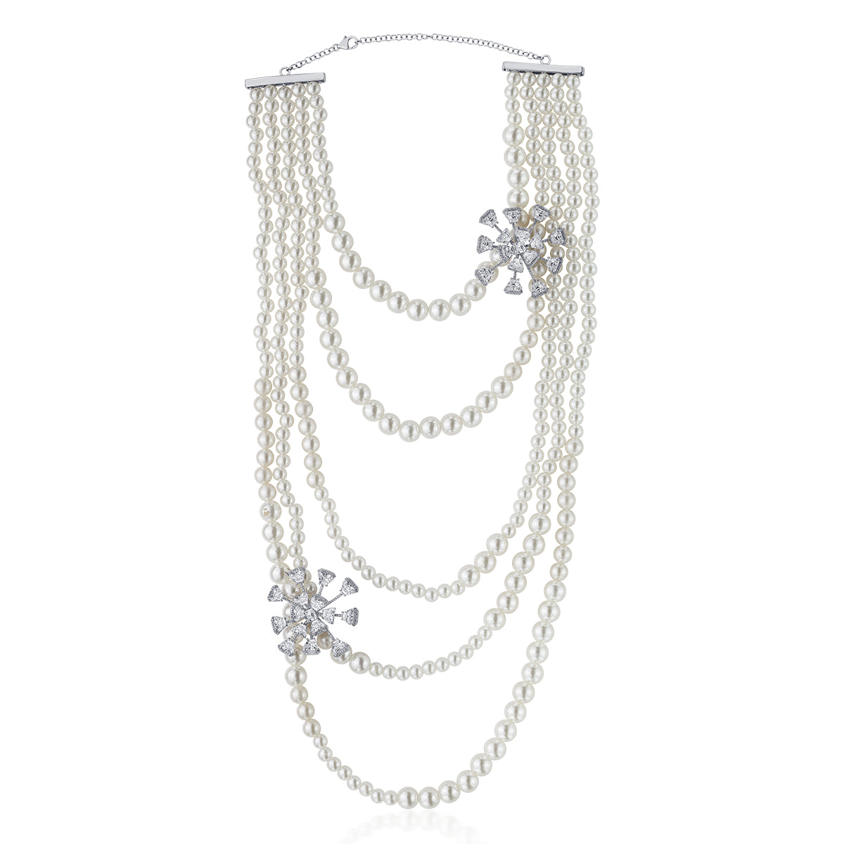 Bahamas 925 Silver Botticelli Pearl Necklace - Isharya | Modern Indian Jewelry