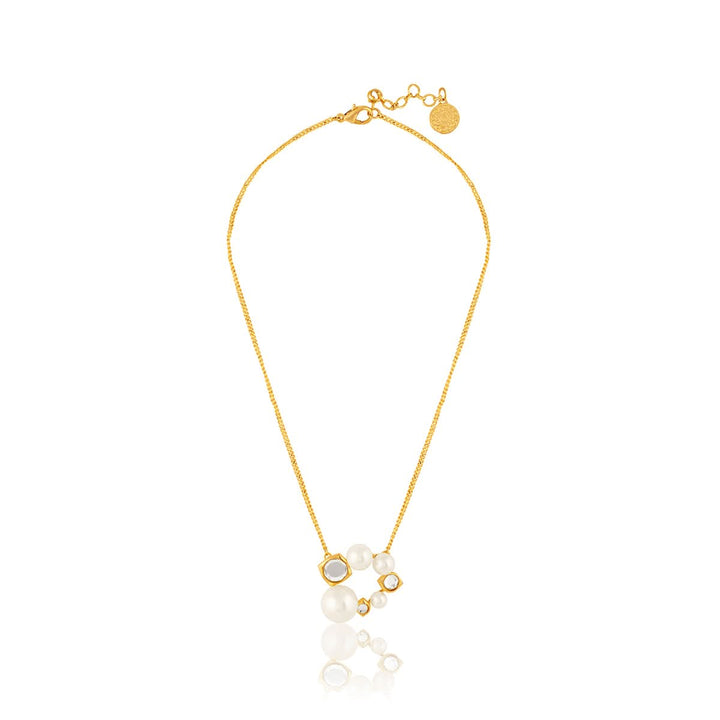 Pearl Mirror Pendant Necklace 