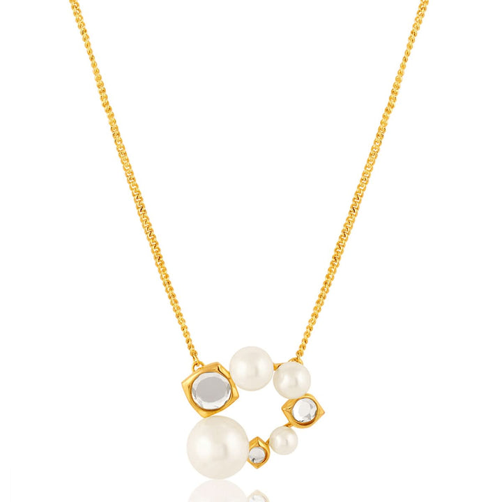 Pearl Mirror Pendant Necklace 